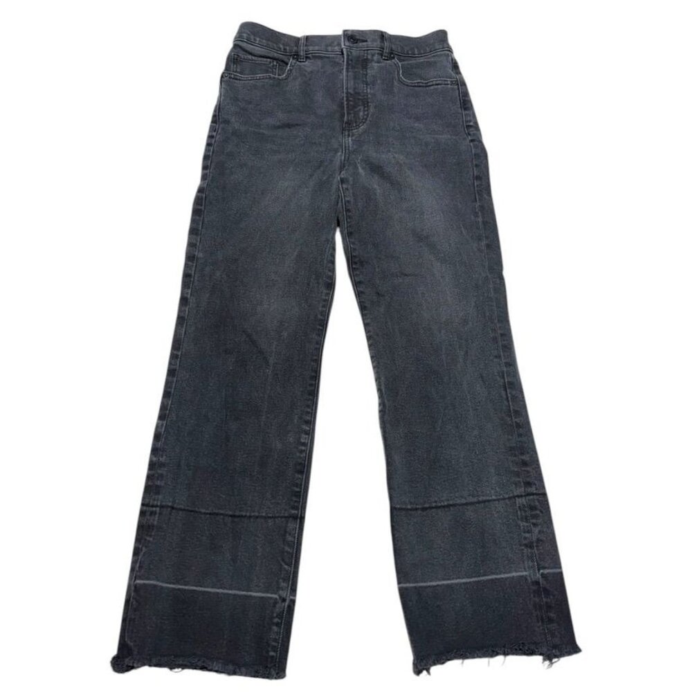 Express Super High Rise Straight Cut Jeans Charcoal Size 4
